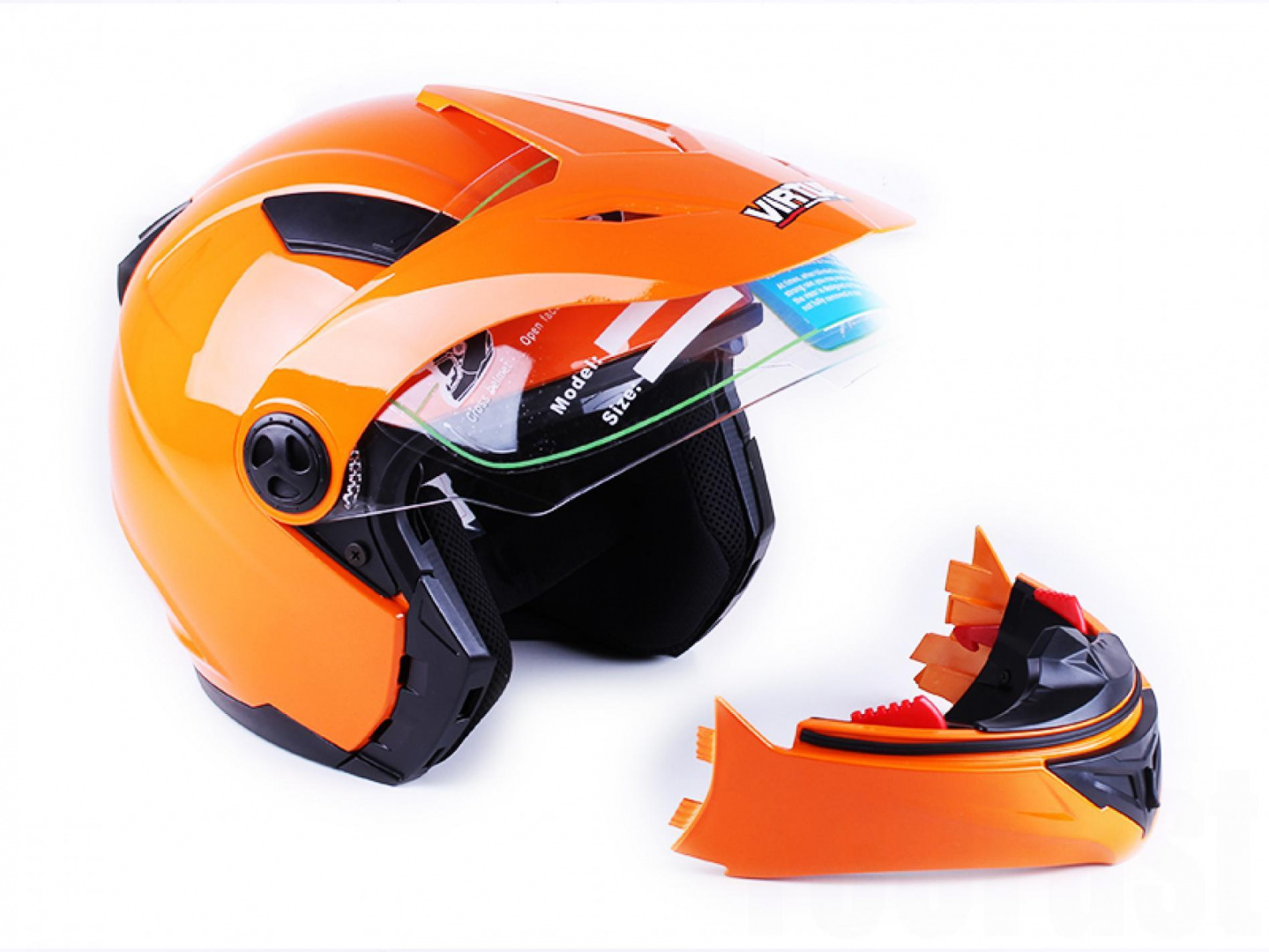 Шлем   трансформер (mod: MD-900) (size:M,  оранжевый)  VIRTUE AMG