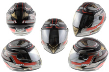 Шлем-интеграл   (mod:B-500) (size:L, черно-серо-красный)   BEON
