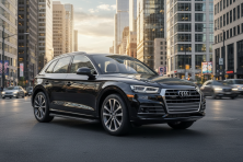 Бокові пороги Allmond Black (2 шт., Алюміній) Audi Q5 2017-2025 рр.