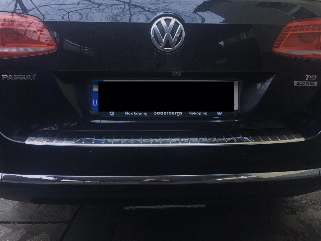 Накладка на задній бампер OmsaLine Глянець (SW, нерж) для Volkswagen Passat B7 2012-2015рр