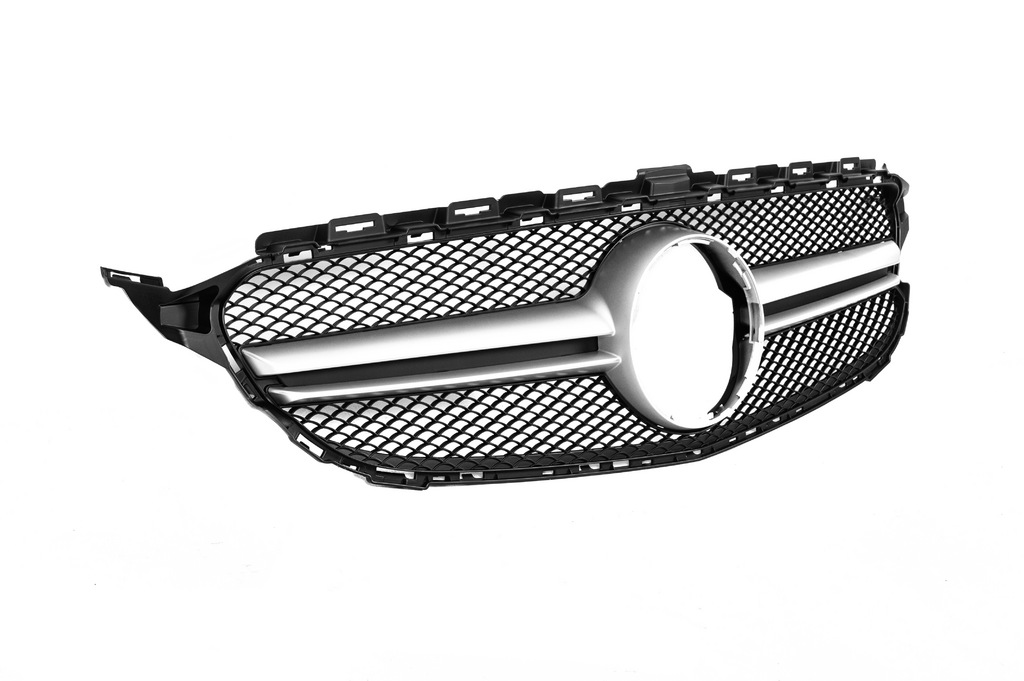 Передня решітка AMG Silver (для Avantgarde/AMG-Line/C43 AMG) 2014-2018, з камерою для Mercedes C-сlass W205 рр