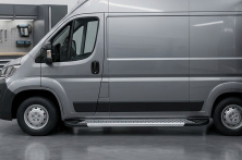 Бокові пороги New Vision Grey (2 шт., алюміній) Довга база Citroen Jumper 2007-2025 рр.