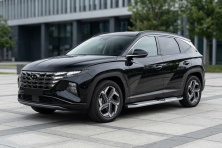 Бокові пороги Mevsim Grey (2 шт., Алюміній) Hyundai Tucson NX4 2021- рр.