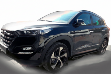 Бічні труби Black (2 шт., нерж) Hyundai Tucson TL 2016-2021 рр.