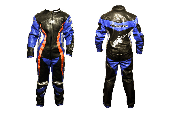Комбинезон кожзам (size:L, черно-синий) ALPINESTARS
