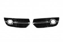 Решітки протитуманних фар RS-Style (2008-2012, 2 шт, чорний з хромом) Audi Q5 2008-2017 гг.