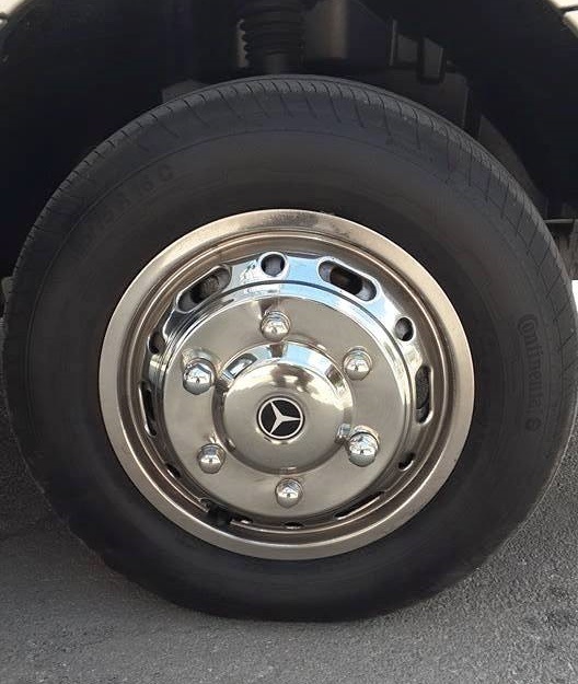 Ковпаки з нержавійки Ексклюзив V1 (2 катковий, 4 шт) 2013-2025 для Volkswagen Crafter рр