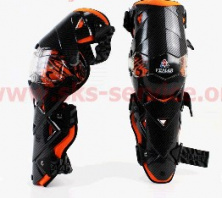 Наколенники защитные (колено+голень) к-кт 2шт, Чёрно-Оранжевые KS