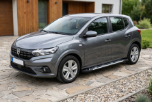 Бокові пороги Sunrise (2 шт., Алюміній) Dacia Sandero 2021- рр.