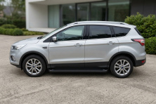 Бокові пороги Allmond Black (2 шт., Алюміній) З пофарбованим листям на дверях Ford Kuga/Escape 2013-2019 рр.