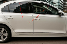 Верхні молдинги скла 6 шт, нерж) OmsaLine - Італійська нержавійка Volkswagen Jetta 2011-2018 рр.