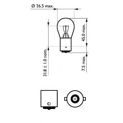 Вказівна лампа Philips 12498 P21W 12V BA15S