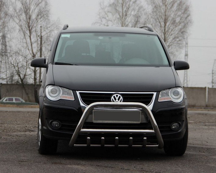 Кенгурятник (нерж) 51 мм, без напису для Volkswagen Touran 2010-2015 рр