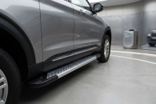 Бокові пороги Vision New Grey (2 шт., Алюміній) Ford Explorer 2019- рр.