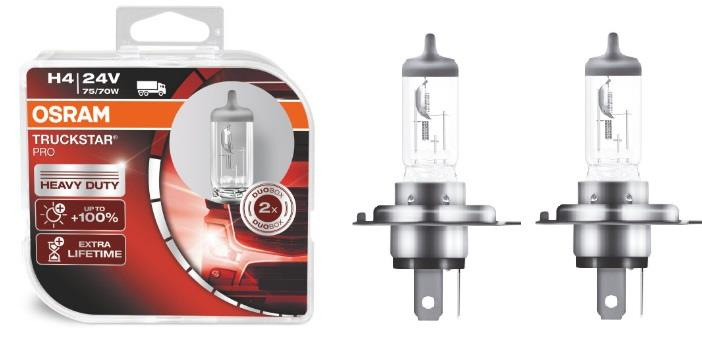 Лампа головного світла Osram H4 75/70W TruckStar 24V 64196TS