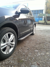 Бокові пороги BlackLine (2 шт, алюміній) довга база Nissan Qashqai 2010-2014 рр.