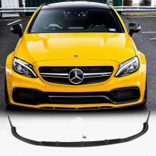 Накладка на передній бампер Lip V1 (для купе/кабріолет C63 AMG 2015-2019, Карбон) Mercedes C-сlass W205 2014-2021 рр.
