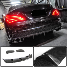 Дифузор заднього бампера V2 (для AMG-Line / CLA45 AMG 2013-2016, Карбон) Mercedes CLA C117 2013-2019 рр.