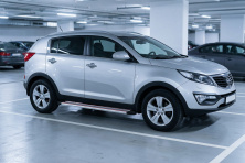 Бокові пороги Maya Red-Grey (2 шт., Алюміній) Kia Sportage 2010-2015 рр.