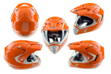 Шлем кроссовый   (mod:CR188) (с визором, size:L, оранжевый)   HELMO