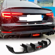 Дифузор заднього бампера (для Base Sedan 2015-2019, Карбон) Audi A4 B9 2015-2024 рр.