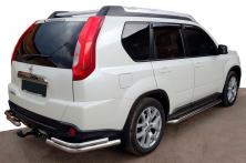 Задні кути AK003-Double (2 шт., нерж.) Nissan X-trail T31 2007-2014 рр.