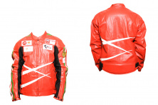 Мотокуртка DAQINESE (шкірозамінник) (size:XXL, червона, mod:2)