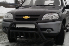 Кенгурятник WT002 Black (нерж) Chevrolet Niva 1998-2020 рр.