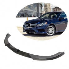 Накладка на передній бампер Lip V2 (для AMG-Line 2013-2016, Карбон) Mercedes E-сlass W212 2009-2016 рр.