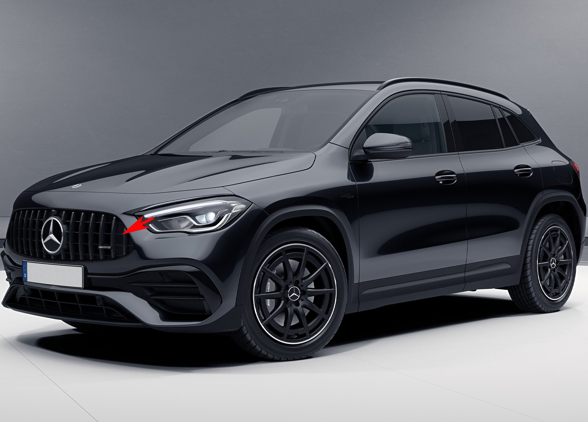 Передня решітка Panamericana GT (для AMG Line) З місцем під камеру для Mercedes GLA H247 2020- рр