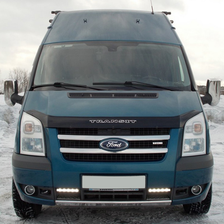 Накладка на решітку радіатора (2 шт, нерж) Carmos - Турецька сталь для Ford Transit 2000-2014 рр