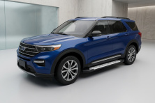Бокові пороги Allmond Grey (2 шт., Алюміній) Ford Explorer 2019- рр.