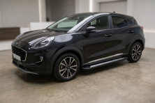 Бокові пороги Vision New Black (2 шт., Алюміній) Ford Puma 2019- рр.