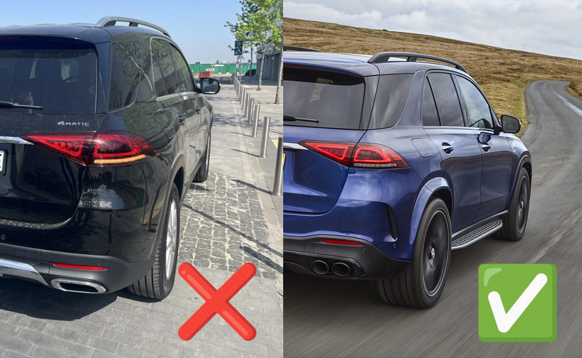 Задній дифузор GLE63 AMG (з насадками Chrome) для Mercedes GLE W167