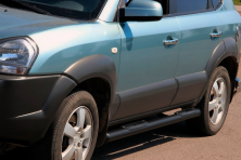 Бічні труби BB002 Black (2 шт., нерж.) Hyundai Tucson JM 2004- рр.