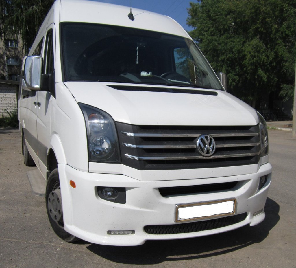 Накладка на передній бампер 2012-2026 (LED, під фарбування) для Volkswagen Crafter рр