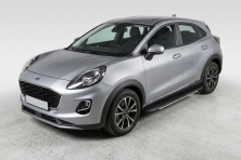 Бокові пороги Bosphore Grey (2 шт., Алюміній) Ford Puma 2019- рр.