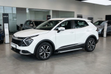Бокові пороги Allmond Grey (2 шт., Алюміній) Kia Sportage 2021- рр.