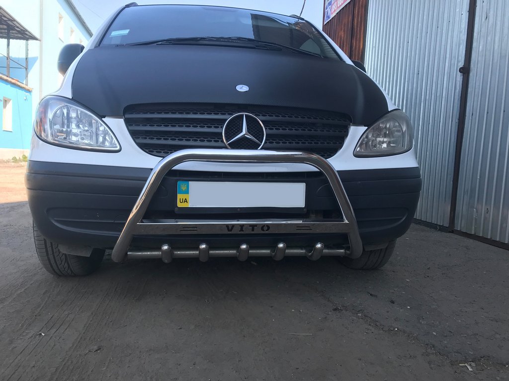 Кенгурятник 60мм (нерж.) без напису, 2004-2010, 60мм для Mercedes Vito W639 рр