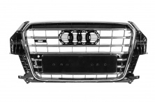 Передня решітка SQ3 (2011-2015, чорна з хромом) Audi Q3 2011-2019 рр.