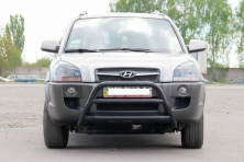 Кенгурятник WT022 Black (нерж.) Hyundai Tucson JM 2004- рр.