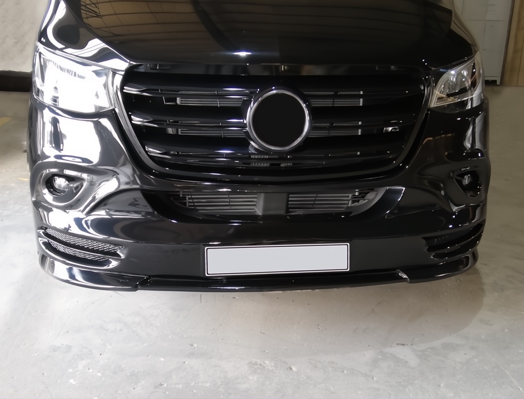Накладка на передній бампер V3 (під фарбування) для Mercedes Sprinter W907/W910 2018- рр