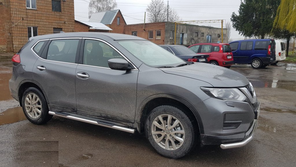 Бічні труби (2 шт, нерж) для Nissan X-trail T32 / Rogue 2014-2021 рр