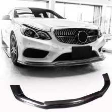 Накладка на передній бампер Lip V1 (для AMG-Line 2013-2016, Карбон) Mercedes E-сlass W212 2009-2016 рр.