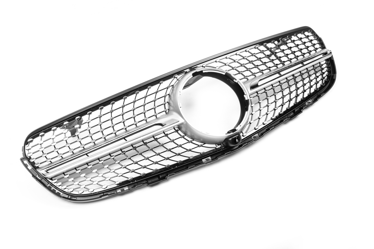 Передня решітка Diamond Silver (2015-2019) Без місця під камеру для Mercedes GLC X253 рр