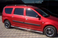 Бічні труби (2 шт., нерж.) 60 мм, з пластиковими вставками Dacia Logan MCV 2004-2014 рр.
