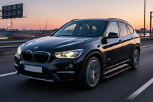 Бокові пороги Allmond Black (2 шт., Алюміній) BMW X1 F48 2015-2022 рр.