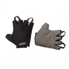 Перчатка без пальцев, экокожа amara, защитные вставки на ладони, вставки из лайкры на тыльной стороне ладони, фиксация ремешком на липучке, 10