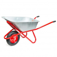 Тачка садово-строительная, 85 л., 150 кг, 1 пневмоколесо с подшипником 15 (4.00-8) INTERTOOL