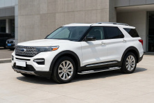 Бокові пороги Tayga V2 (2 шт., Алюміній) Ford Explorer 2019- рр.